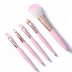5Pcs Travel Size Pink Eye Makeup Brushes